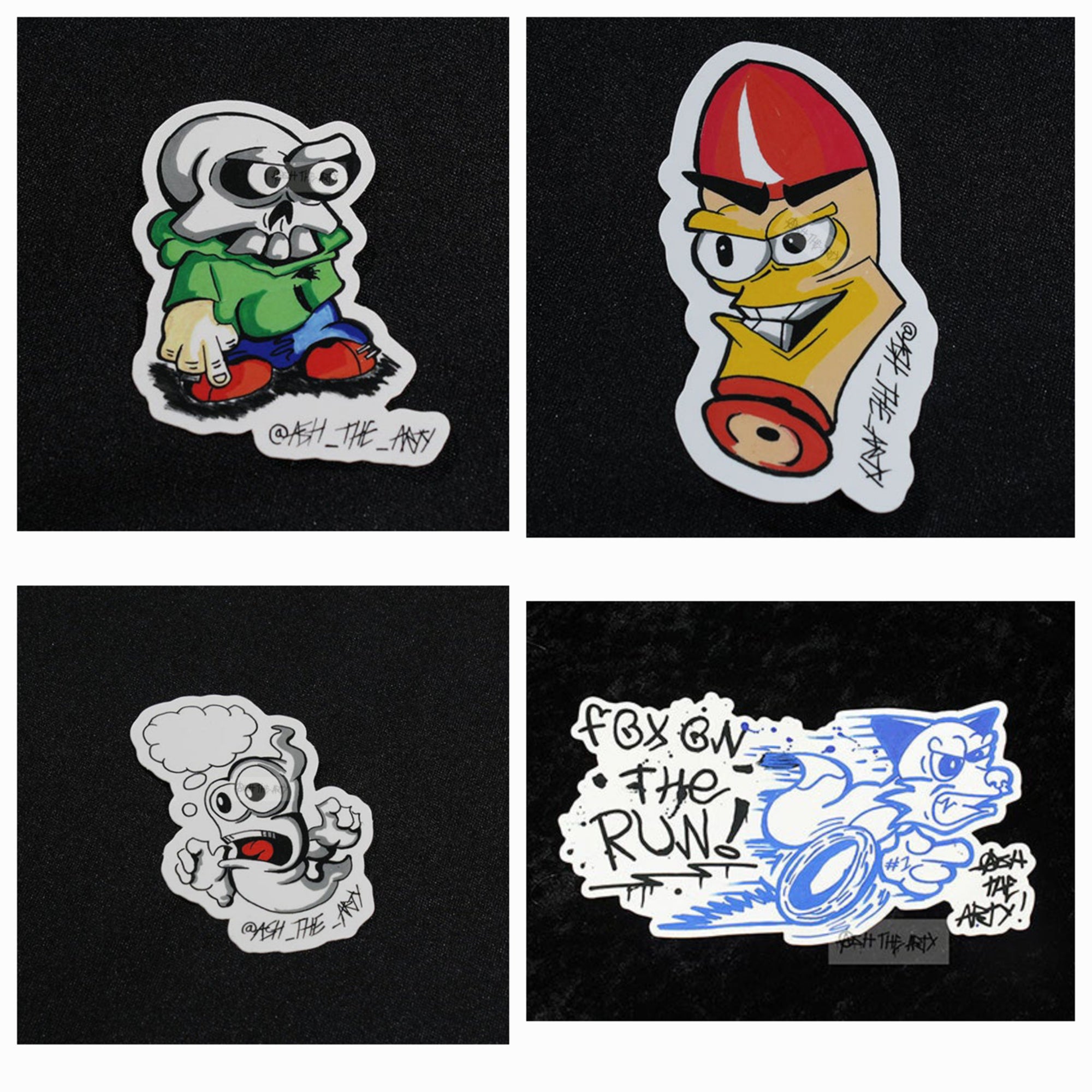 Street Art Sticker Bundle | 4 Bold Designs by Ash the Arty | Ash the arty